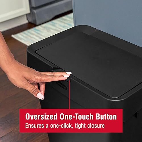 Miniatura 2 de Rubbermaid Touch-Top - Bote de basura de cocina con tapa, 12.2 galones, color negro, contenedor de basura para el hogar, cocina, apartamentogaraje