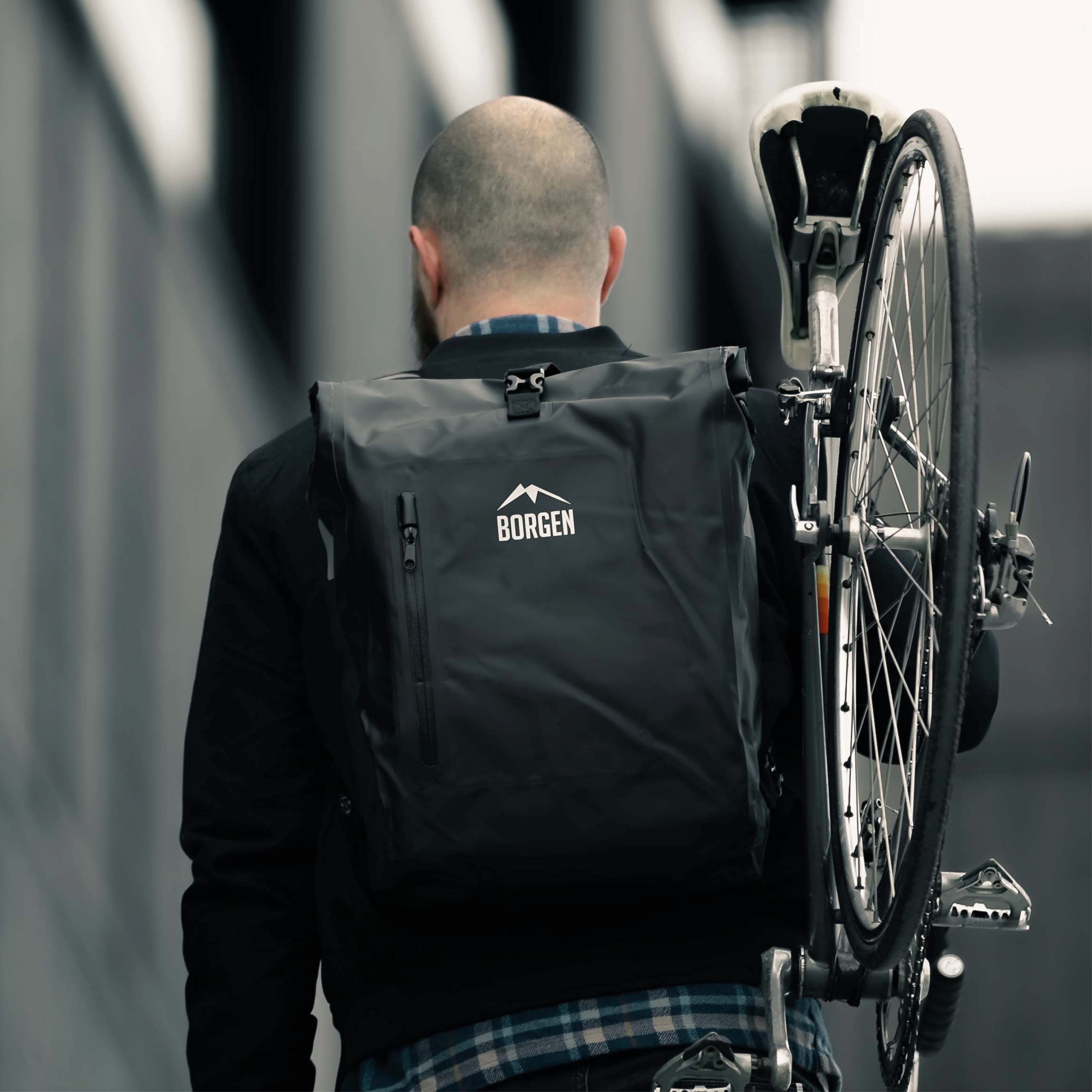 Borgen Sacoche Bicyclette Porte-Bagages Sac à Dos de Bicyclette 3 en 1 I Sacoche Porte-bagagesISac à bandoulière - 100% étanche, réfléchissant avec Sac Ordinateur Portable