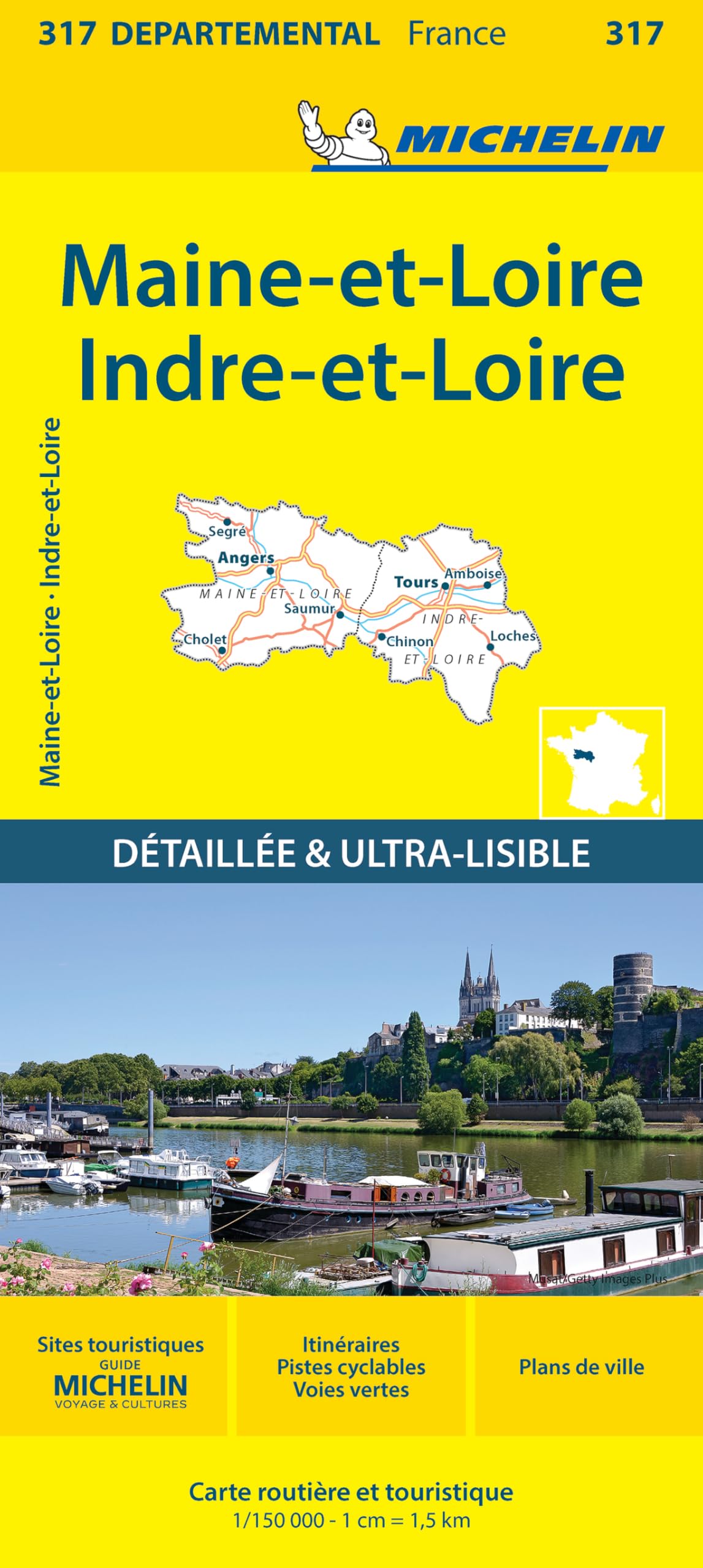 Indre-et-Loire Maine-et-Loire - Michelin Local Map 317: Map