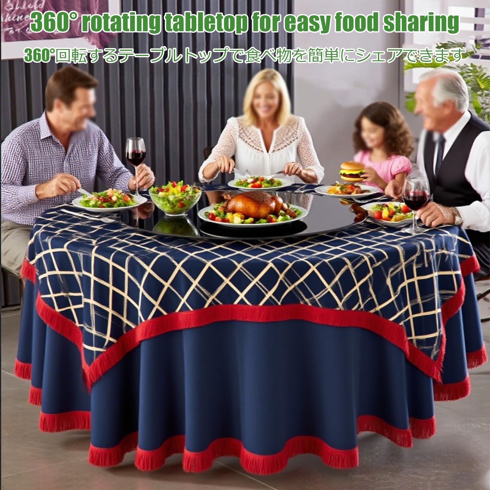 Plato Giratorio De Vidrio Templado De Mesa Giratorio Redondo Elegante Centro De Mesa Giratorio Pantalla De Cocina Bandeja Giratoria con Giro Suave Silencioso(100cm/39.4in)