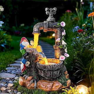 10 Corner Fountain Ideas for Compact Garden Design 65 Solar Garden Gnomes Statues Outdoor Yard Decorations, 10