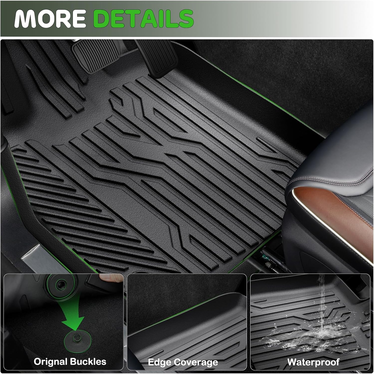 Floor Mats for Toyota Sienna 7 Seats 2021-2025(Not fit 2025 Platinum) Upgrade Trunk Mat All Weather TPE Floor Liners Fit for Sienna XLE/XSE/Limited/Edition Cargo Liner Anti-Slip Full Set Car Mats