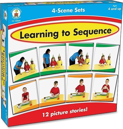 Carson-Dellosa Aprender a secuenciar juego de mesa educativo de 4 escenas