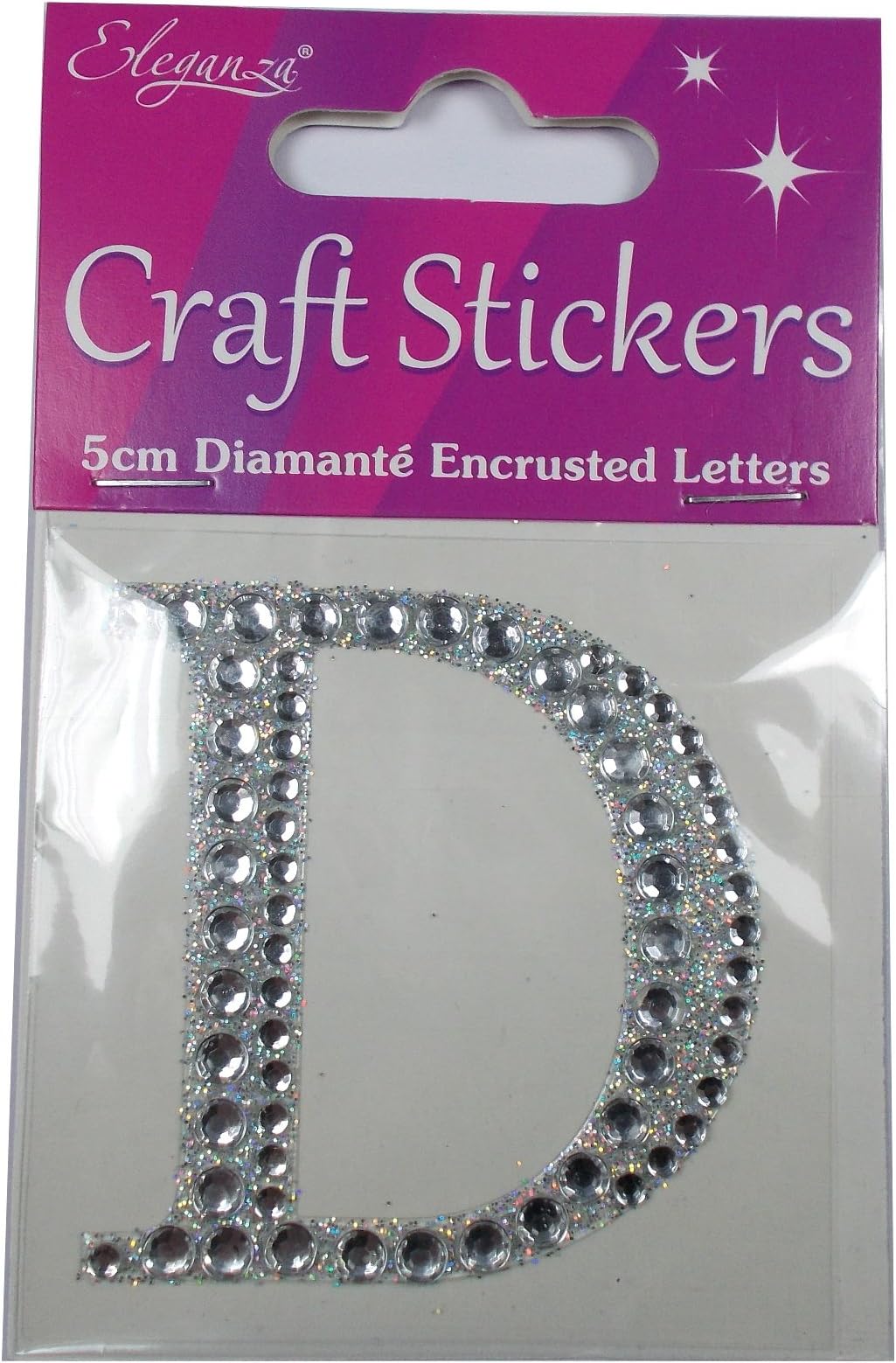 Craft Stickers 5cm Diamante Encrusted Letters & Numbers (D)