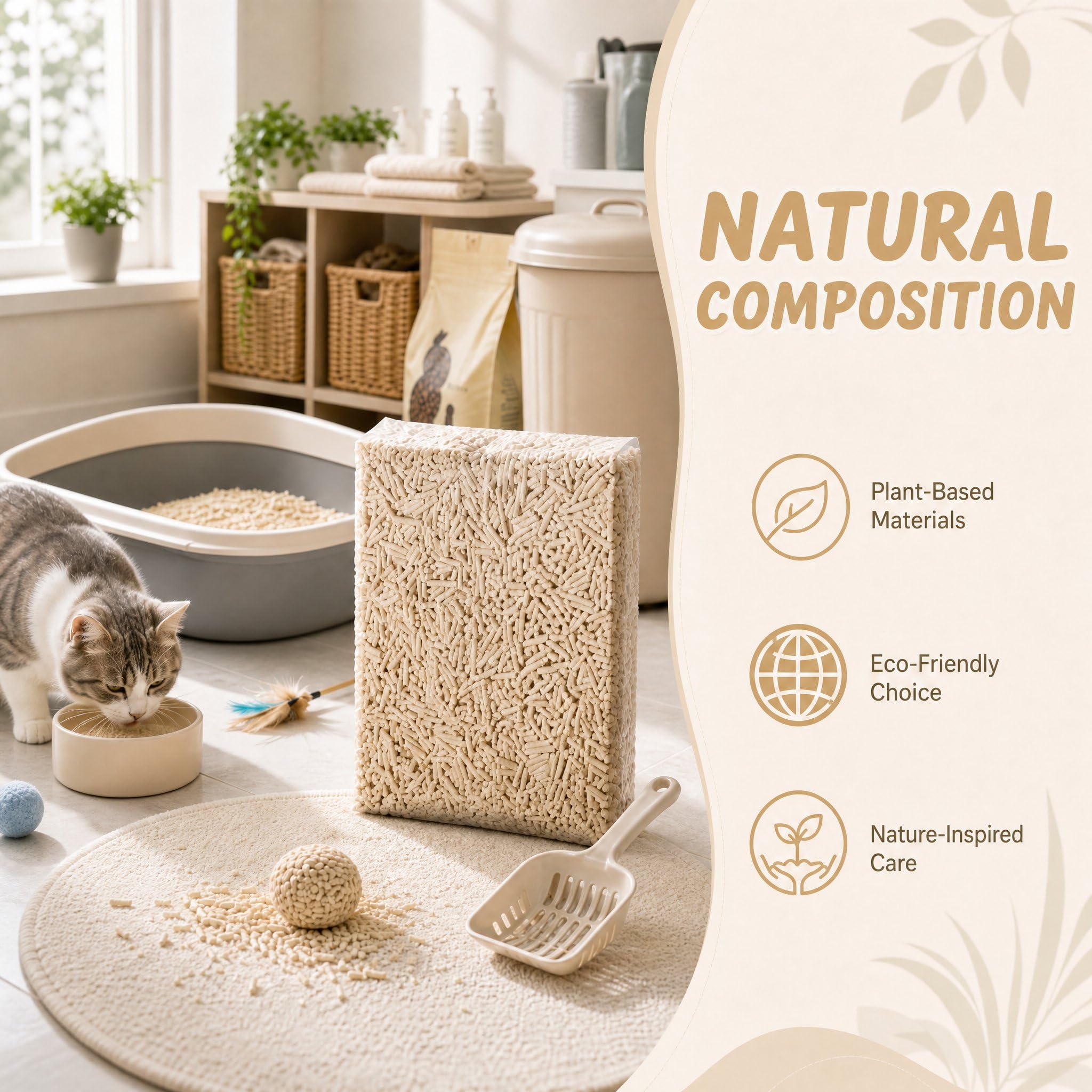 Tofu Katzenstreu, Pflanzenfaser, Original, 2kg