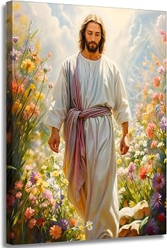 LWJARTFY Jesus Wall Art Christian Canvas Poster Print Canvas, 12x16in