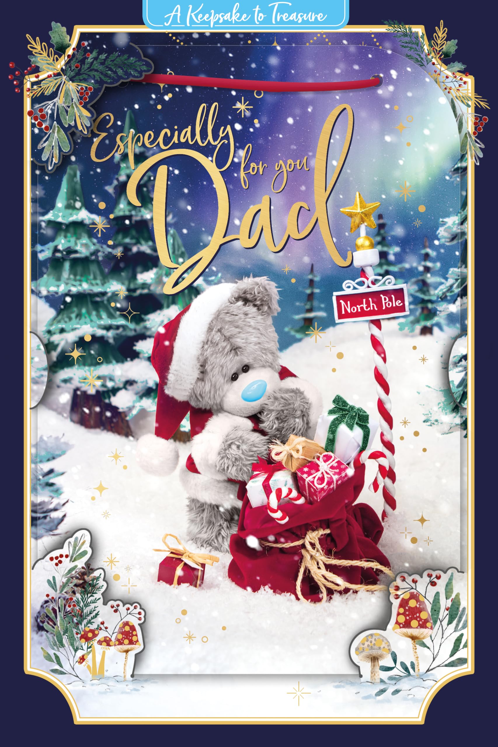 Me To You Tatty Teddy Cute 3D Christmas Keepsake Card For Dad 6x9ins - Official Collection