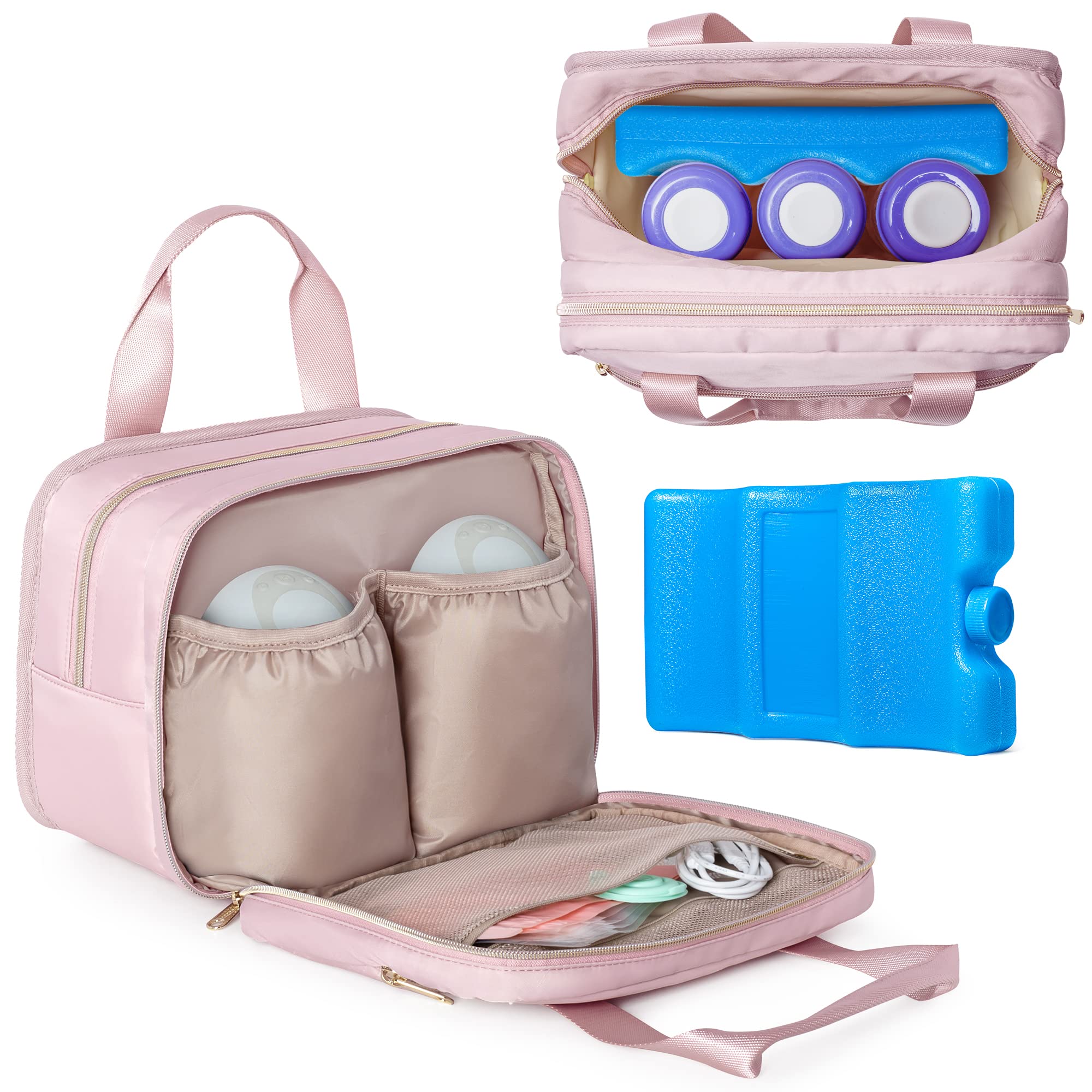 Fasromwearable Breast Pump Bag With Cooler And Ice Pack Compatible