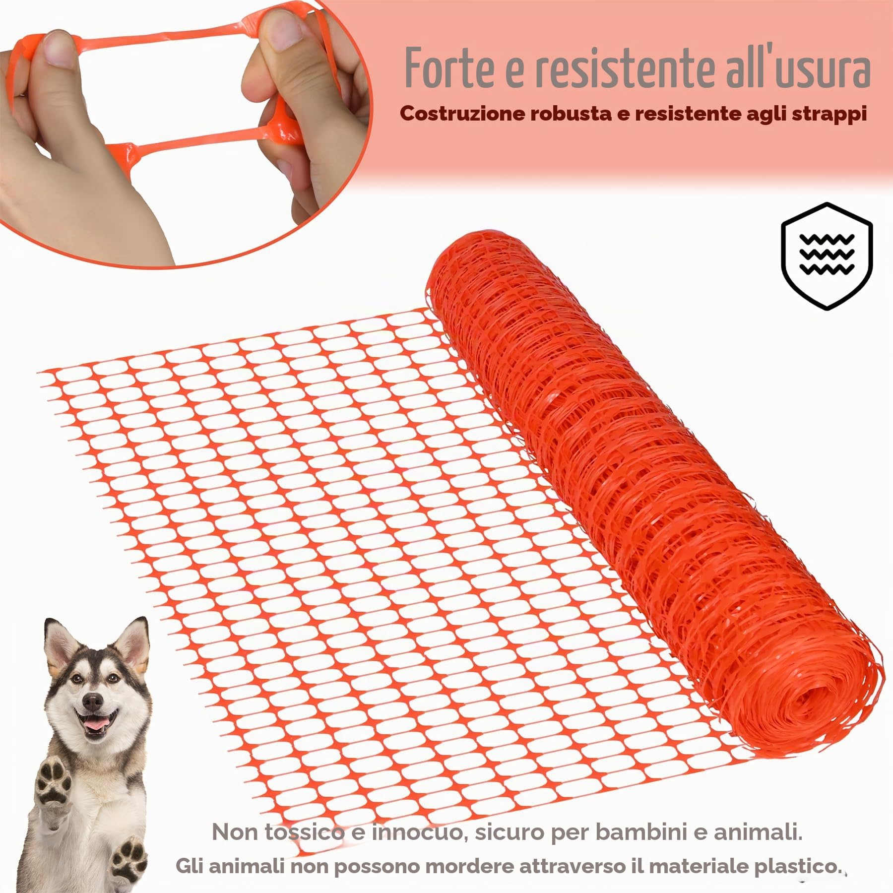 Froadp Recinzione di Vimini Recinto per pascoli 1 m x 50 m Recinzione di Sicurezza in Plastica Recinto di Confine Multifunzionale Rete per Pollame Recinzione da costruzione (Arancione)