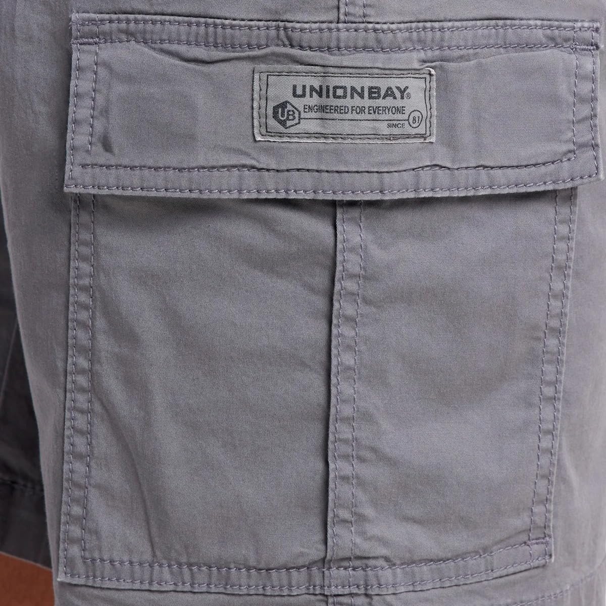 UNIONBAY Men's Relaxed Fit Flex Waist Cargo Short (Gray, 30) - Image 4
