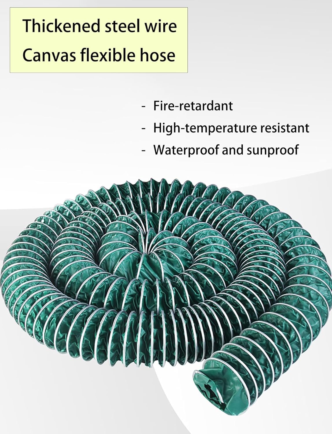 High-Temperature Flexible Duct Hose for Kitchen, Bathroom & Workshop Ventilation & Exhaust - Durable, Heat-Resistant, Ideal for Exhaust Fans & HVAC Systems