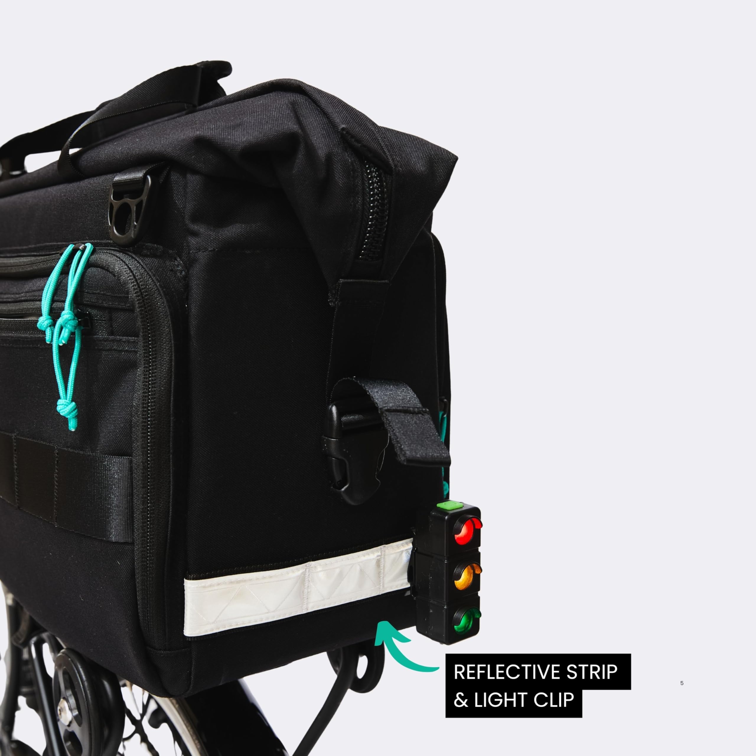 Vincita Nash Pro Bag – Borsa da portapacchi Premium per Brompton P Line & Advance Roller Rack, supporto KlickFix UniKlip 2, design senza colpo di tallone, elegante e funzionale per pendolarismo e