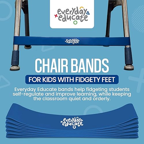 Miniatura 7 de Chair Bands with Fidgety Feet – 24 Pack Anti Slip Chair Bands for Classroom Chairs, Feety Bands, Sensory Flexible Bands, ADHD Chair Bands for kids -