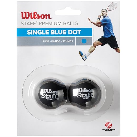 Wilson WRT617000 Squash Ball, Staff, 1 Piece, Blue, Black