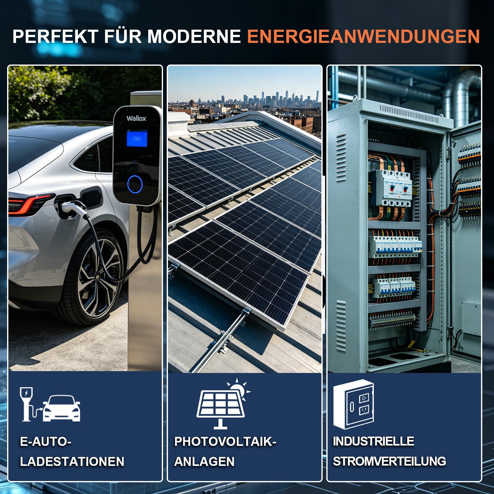 FI Schutzschalter Typ B 63A 30mA 4-polig, Allstromsensitiver RCD für Wallbox & Ladestation, Fehlerstromschutzschalter mit VDE Zertifizierung, DIN-Hutschiene Montage