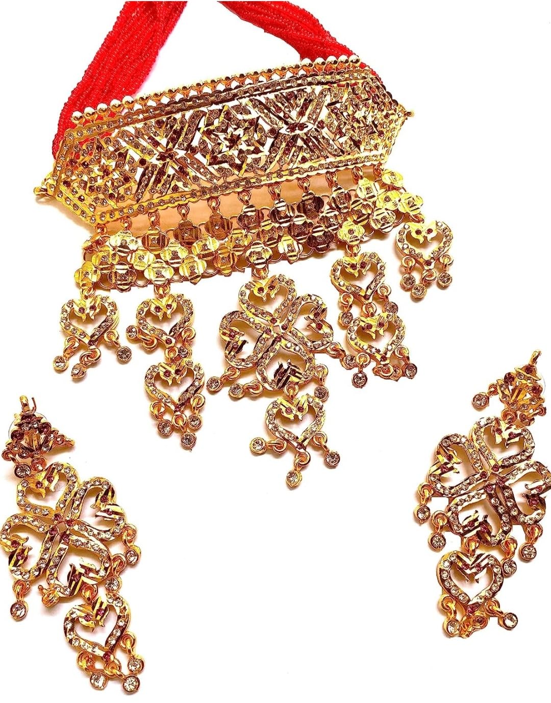 NIKYANKA golden Rajputi Rajasthani Aad necklace set with earrings for women and girl (B0C99VJT7Q) Amazon Price History, Amazon Price Tracker