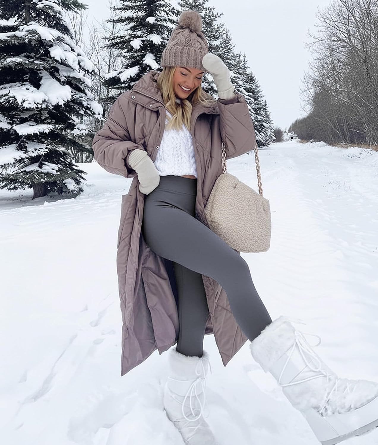 NEW YOUNG Thick Fleece Lined Leggings Women-High Waisted Winter Thermal Warm Yoga Pants Tummy Control - Image 2