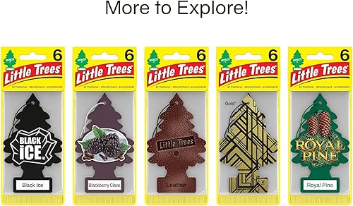 Miniatura 117 de Little Trees - Ambientador de árbol colgante que proporciona un aroma de larga duración para auto u hogar. Aroma Leather, 4 paquetes de 6
