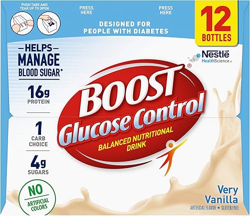 Boost Delicia de vainilla de glucosa, 8 onzas, paquete de 12