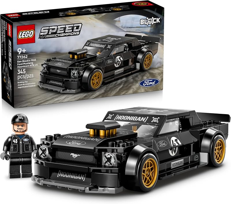 Ford Mustang Hoonicorn V1 77262 '65 de LEGO Speed Champions Ken Block | Juguete de construcción para niños y niñas, mayores de 9 años, auto de juguete detallado para niños, modelo de juego o exhibición, 345 piezas, regalo para cumpleaños
