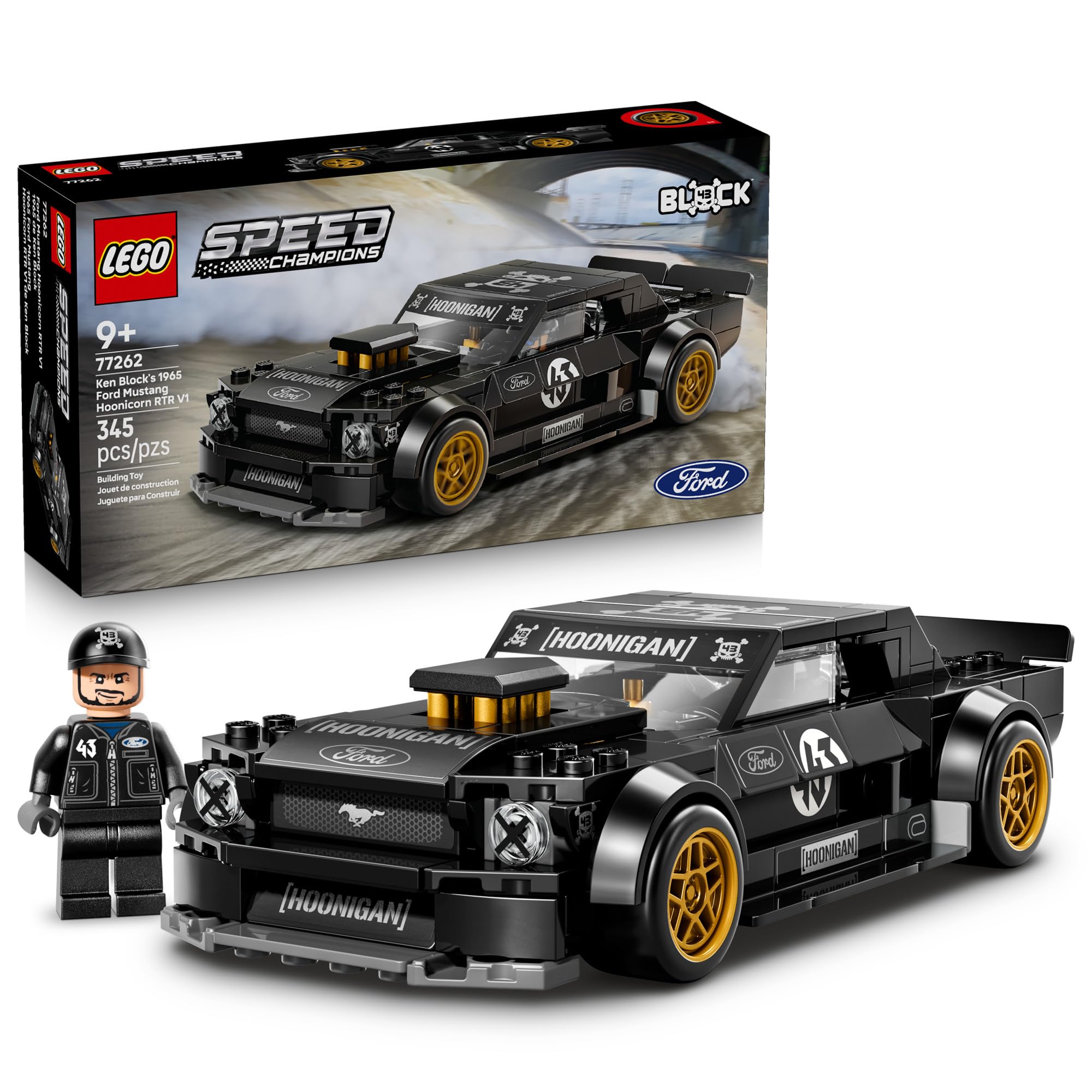 Speed Champions Ken Block's '65 Ford Mustang Hoonicorn V1 77262 | Building Toy for Boys & Girls, Ages 9+, Detailed Toy Car for Kids, Play or Display Model, 345 pieces, Gift for Birthdays