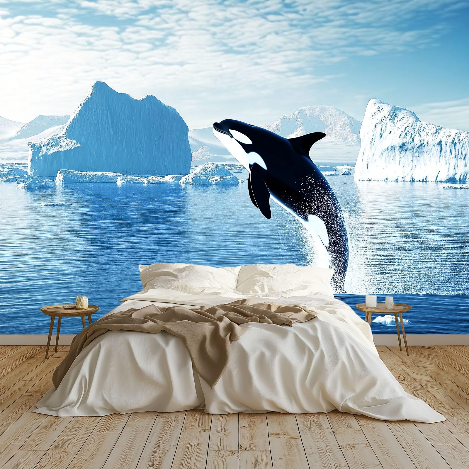 Papier peint intissé épaulard 300x210 cm pour masquer les défauts d'un mur