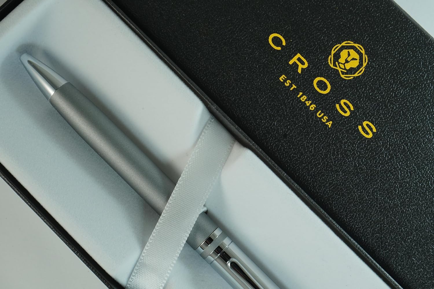 Cross Limited Collection Classic Avitar Titanium Gunmetal gray with Polished Chrome Appointments, and Matching Signature Mid Ring, Medium Point Luxury Gift Pen in gift box