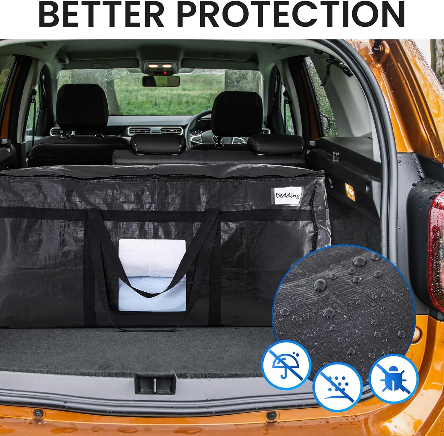 TAILI 69 Gallon Extra Large Storage Bags, XXL Black Heavy Duty Moving Bags For Storage with Visible Window, Wrap Around Handles, Totes for Space Saving, Alternative to Moving Boxes - Image 9