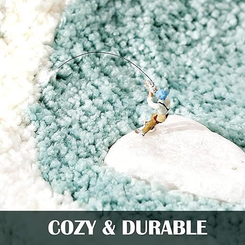 Miniatura 6 de Alfombra de baño en forma de flor verde, antideslizante, absorbente de agua, bonita alfombra de baño lavable a máquina para baño, dormitorio de