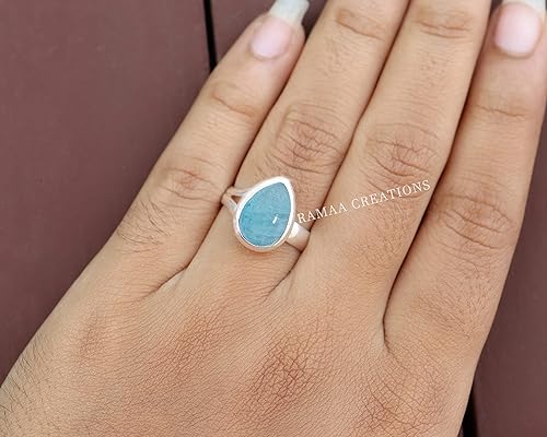 Miniatura 9 de Natural Gemstone Ring  Birthstone Handmade Silver Ring  Pear Shape Gemstone Ring  Sterling Silver 925  Handmade Jewelry (Sunstone, 7)