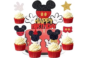 Wootkey 25 Pack Mouse Cupcake Toppers with White Gloves