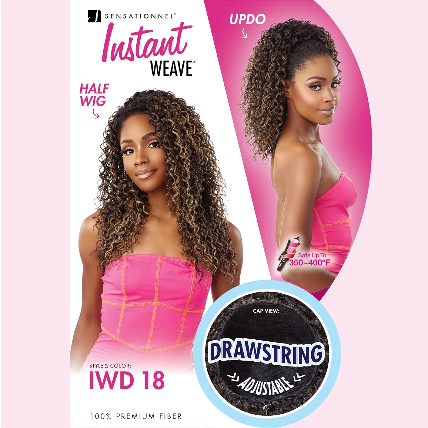 Sensationnel Instant Weave Half Wig - 18 Synthetic Blendwig Adjustable Drawstring for Seamless Hair Blending (TH2/COPPER)