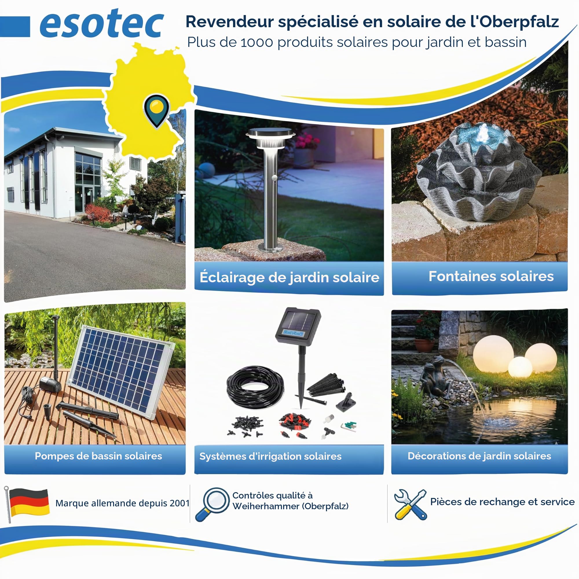 Esotec Solaire Système D'Hyrrigation Waterdrops Professional - Automatique Tröpfchenbewässerung Pour Jusqu'À 50 Plantes - Simple Et Individuel - pour Jardin Et Plantes Conteneurisées (101120)