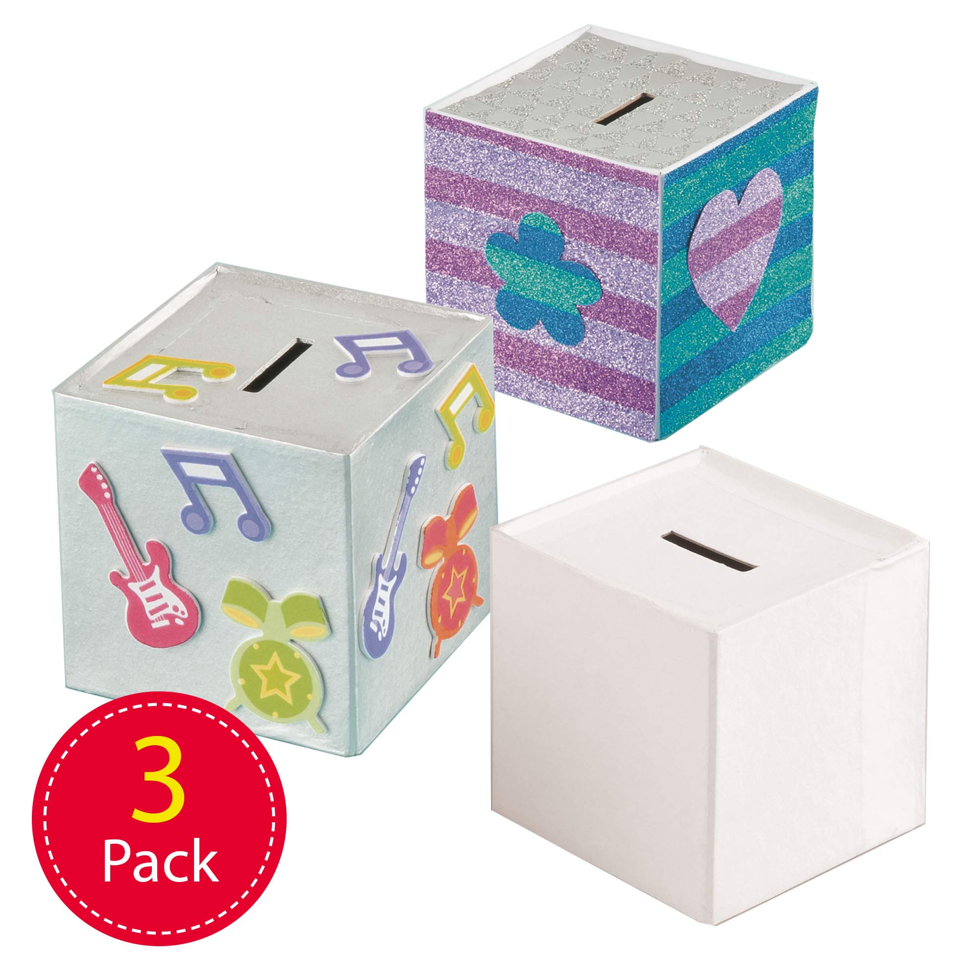 Baker Ross Huchas de Bloque (paquete de 3) Perfecto para que los niños decoren y personalicen, ideal para proyectos de manualidades escolares o hogareños