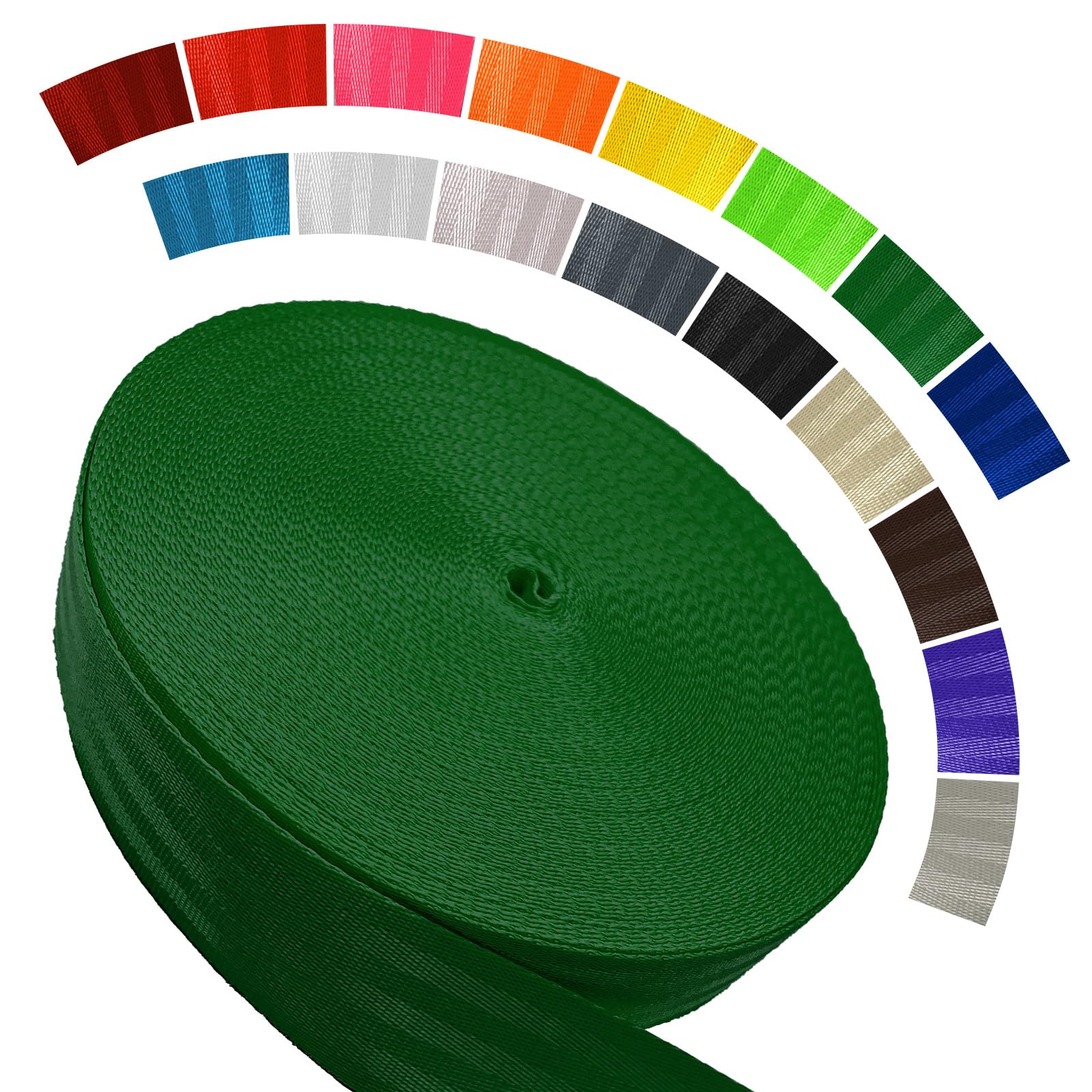 Polyester Webbing Strap 16+Colors – 1"&amp;1.5"&amp;1.9" – 16.5 25 33 55 Yards Heavy Duty Webbing Roll, Flat Webbing Strap for Indoor&amp;Outdoor Gear, DIY Crafting, Repairing