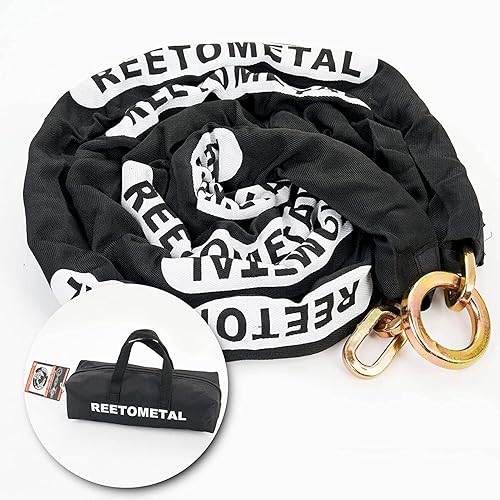 Miniatura 4 de Cadena de seguridad resistente, más larga de 10 pies x 38 pulgadas de grosor, resistente a los cortes, cadena de bloqueo antirrobo de acero