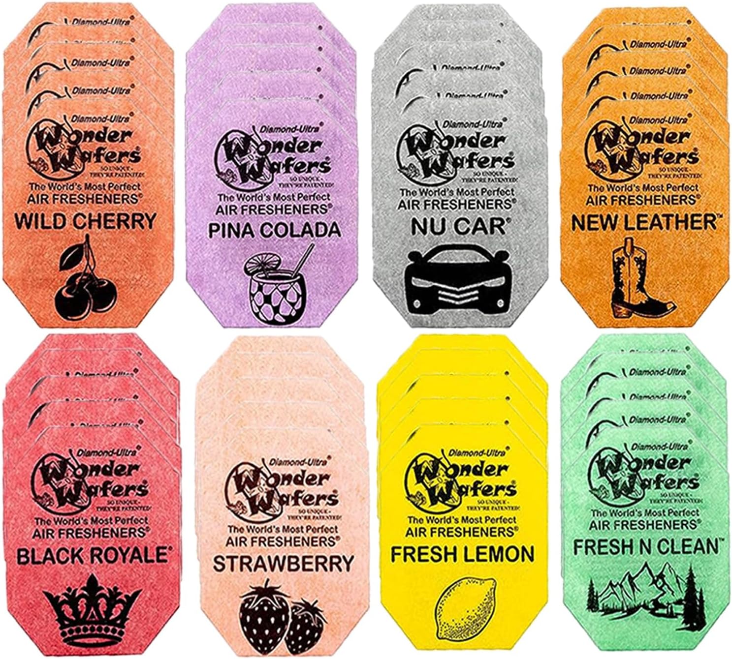 Wonder Wafers Car Air Freshener Wafers Variety Pack of 40