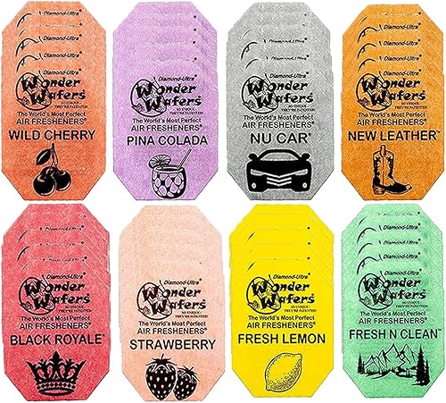 Miniatura 8 de Wonder Wafers - Ambientadores para automóvil, paquete variado de 72 ambientadores de coche envueltos individualmente, 24 aromas (paquete de 72, 24