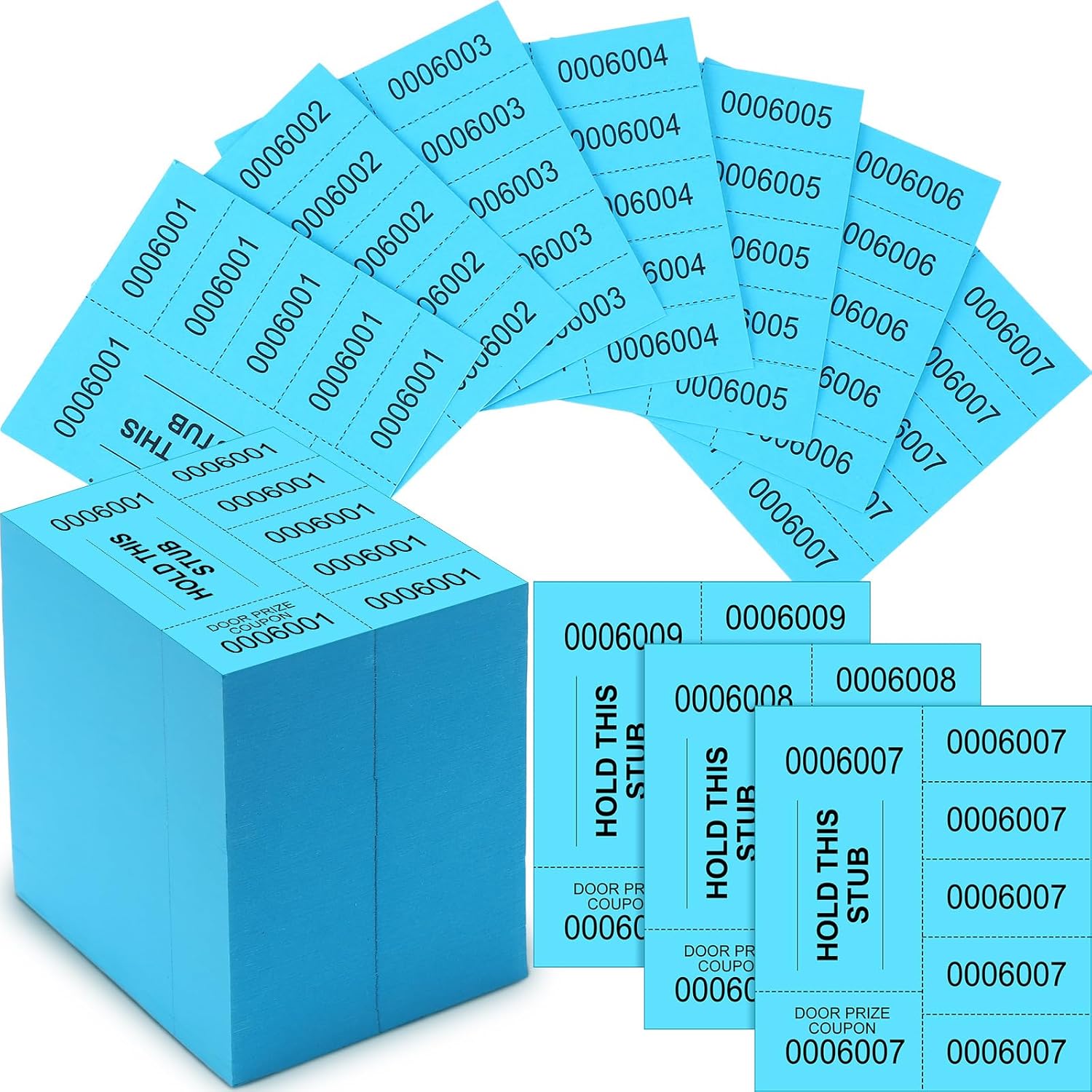 Kosiz 1000 Sheets 25 Bid Raffle Tickets Chinese Auction Ticket Sheets for Events Church (Lake Blue)