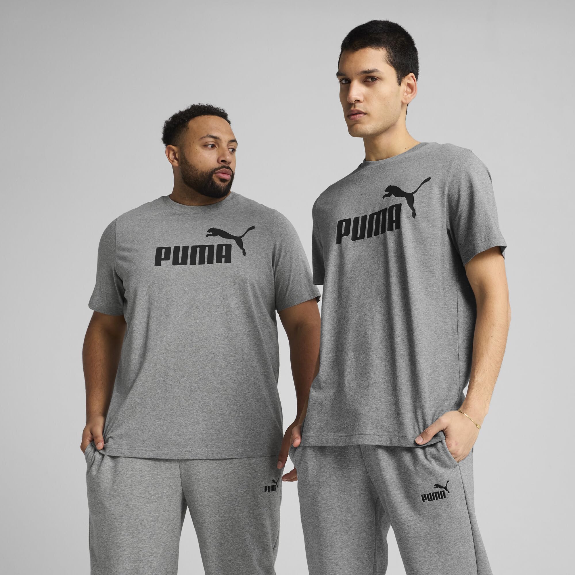 PUMA Unisex No. 1 Logo Tees, Medium Gray Heather, M EU