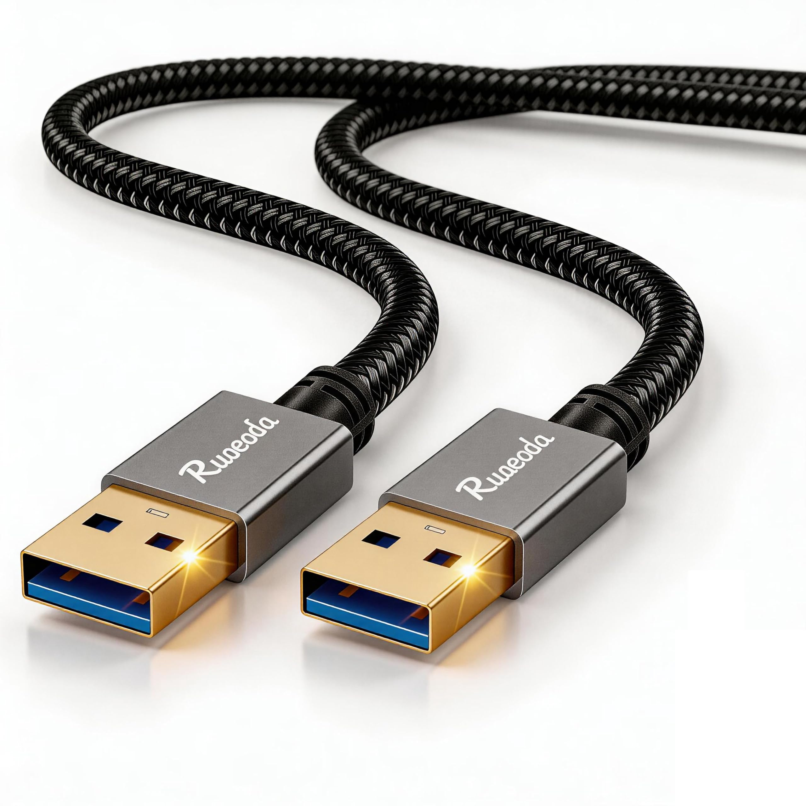 USB to USB Cable 3 ft, USB 3.0 Male to Male Type A to A Double Sided USB Cord for Data Transfer,Hard Drive,Laptop,DVD,TV,Hub and More