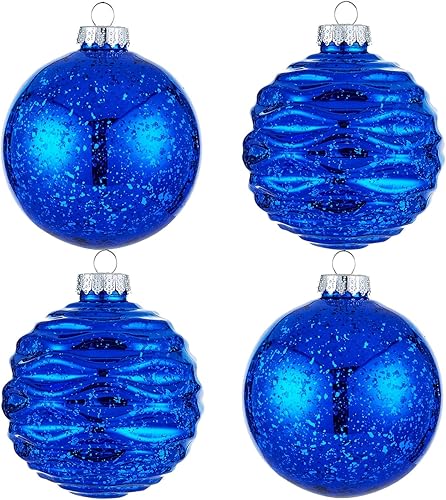 Adornos de bola de Navidad grandes de 4 pulgadas, color champán de gran tamaño, de plástico, adornos decorativos para colgar de mercurio,