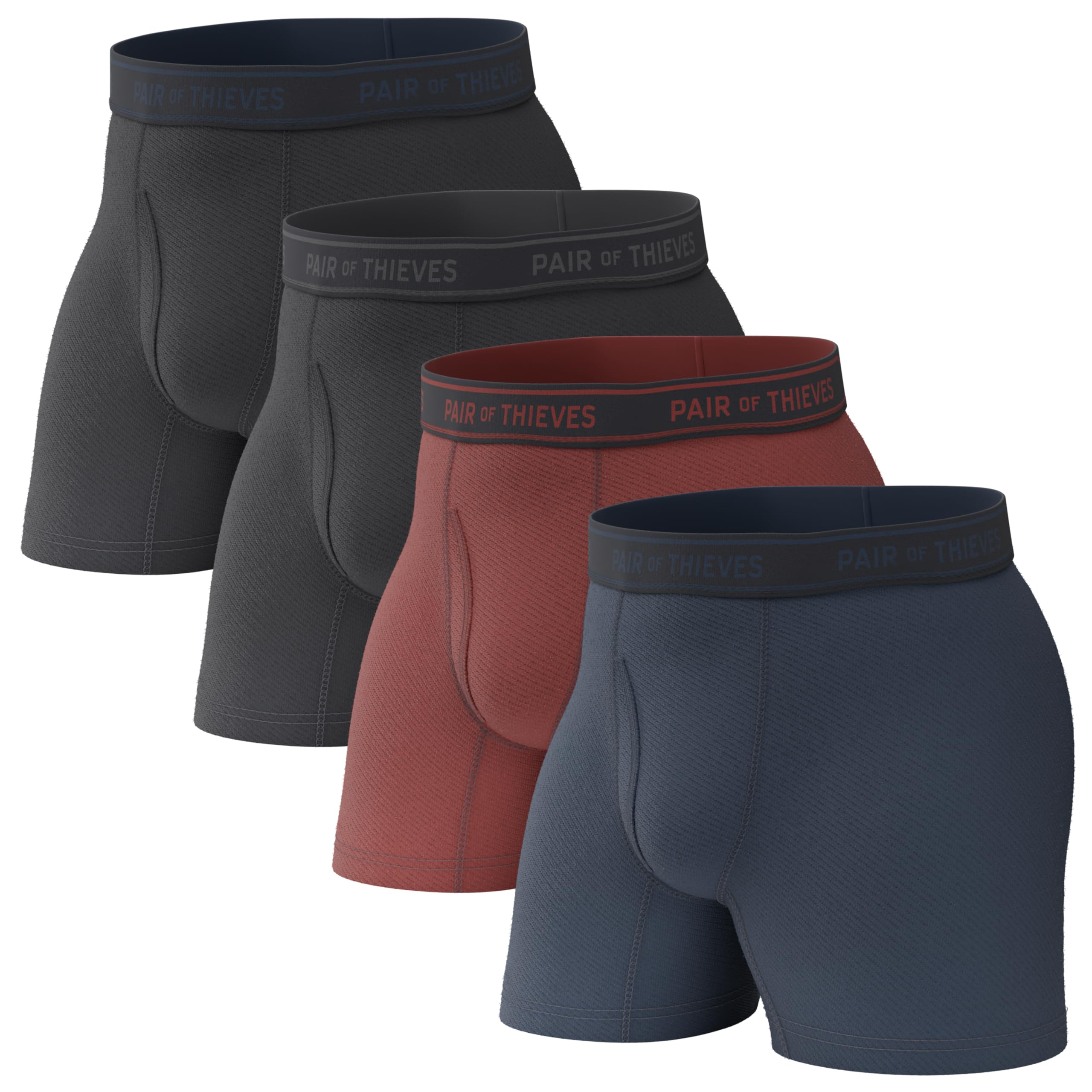 Pair of Thieves 4 Pack Men’s Boxer Briefs - Soft, Stretchy, Moisture-Wicking Underwear for All-Day Comfort and Support