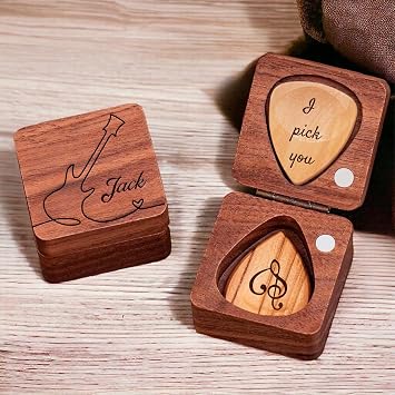YOJO Custom Guitar Picks, Personalized Guitar Picks Holder, Custom Gift for Him, Friend, Son, Husband, Boyfriend, Coworker, Birthday, Christmas, Retirment Gift box + 1 pick