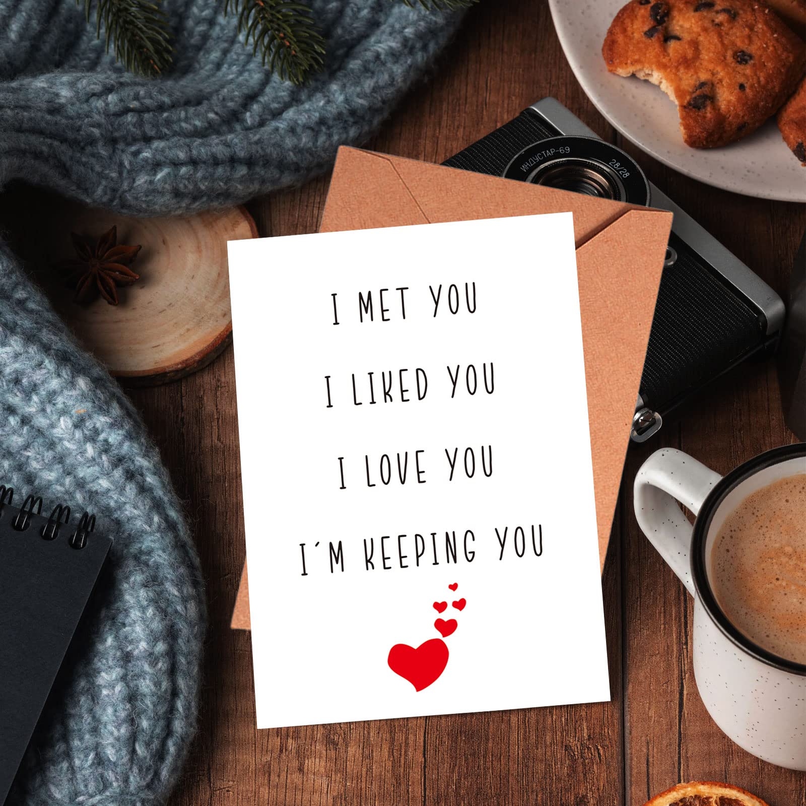 Cheeky Chops Lustige Jahrestagskarte – 'I Met You, I Like You...' Mit Umschlag