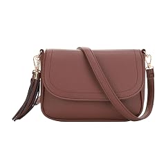 EVVE Small Crossbody Bags for Women Trendy Flap Saddle Purses with Tassel Vegan leather Shoulder bag Small Trendy