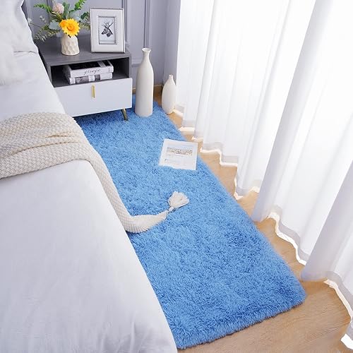 Miniatura 3 de Chicrug - Alfombra suave de 2 x 6 pies, mullida y peluda, el pelo no se desprende, para dormitorio, sala de estar, corredor, guardería, habitación