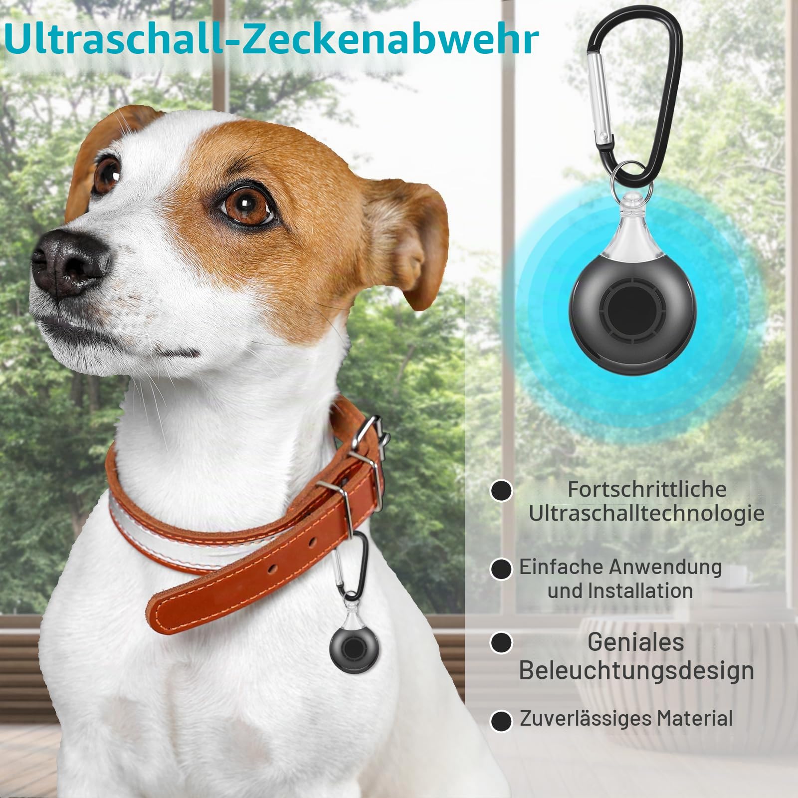 3 Stück Ultraschall Zecken- und Flohvertreiber Floh- und Zeckenbehandlung Hund Zecken Abwehr Schädlingsbekämpfung für Hunde Katzen Outdoor Zuhause