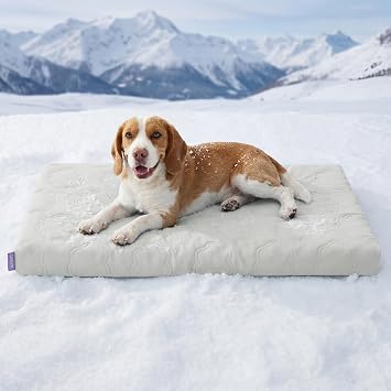 LE SURE Cooling Dog Beds Large Sized Dog, Q-Max>0.5 Cooling Mat with Removable Washable Cover, Breathable Orthopedic Egg Crate Foam Non-Slip Summer Pad for Active/Senior/Long-Haired Pets, 35x22 Inch
