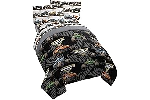 Jay Franco Monster Jam Tracks 5 Piece Full Bed Set - Offical...